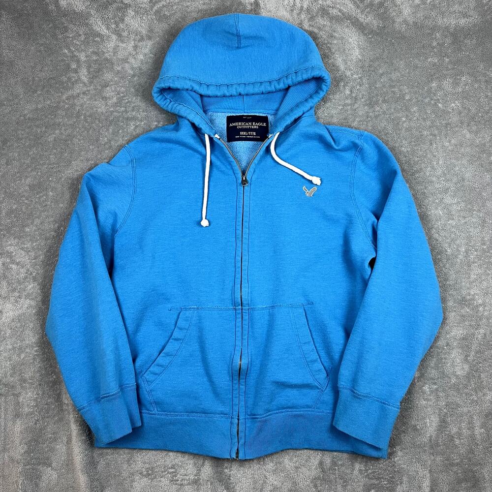 American Eagle‎ Hoodie Sweatshirt Womens 3X Blue Full Zip Embroidered Logo